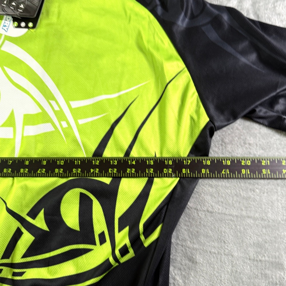 Polaris Bikewear Mens Cycling Jersey L Short Sleeve Road Trail Urban Lime Green - Picture 8 of 10